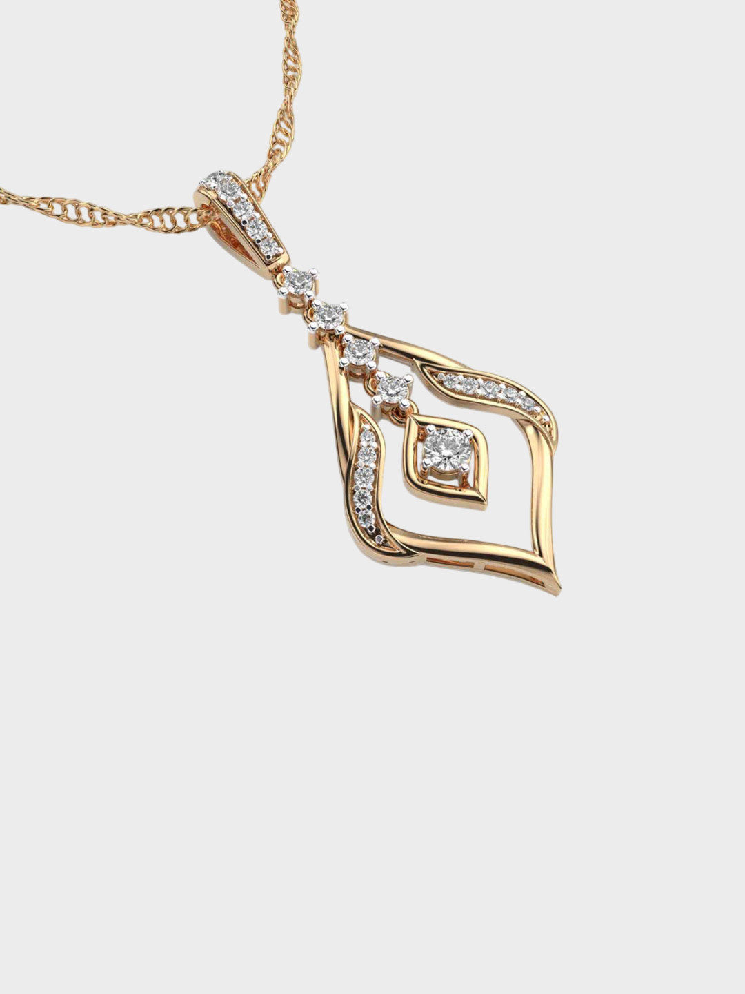 Jewelbox Women 18Kt Gold Pristine Design Pendant With 0.4 Carat Diamond - 2.77g