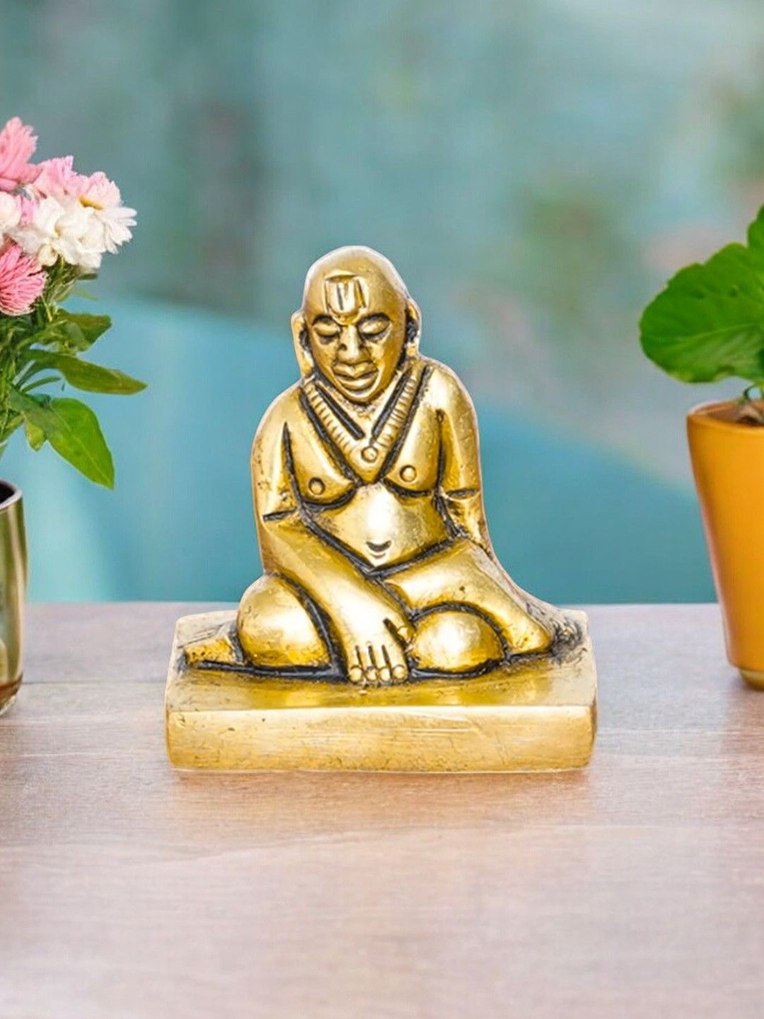 SHANTi Swami Samarth Gold-Toned Religious Idol Showpiece