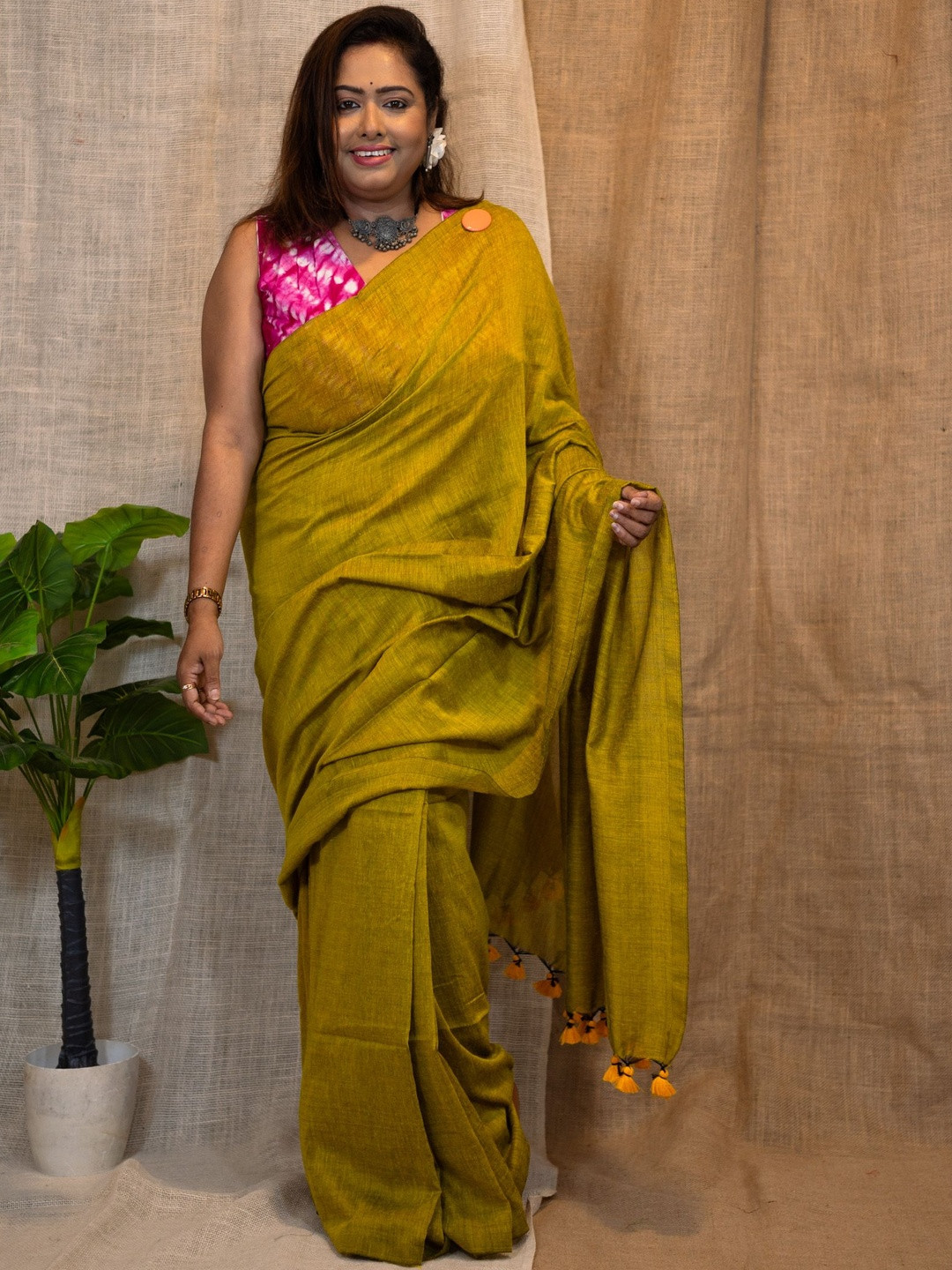 Uttariya Pure Cotton Khadi Saree