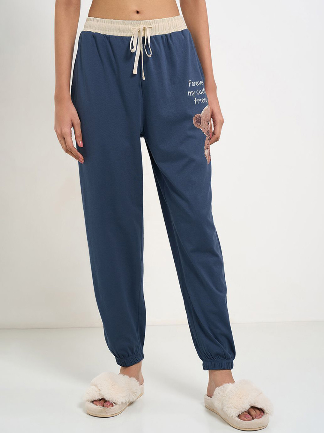 Dreamz by Pantaloons Women Printed Pure Cotton Mid-Rise Lounge Pants