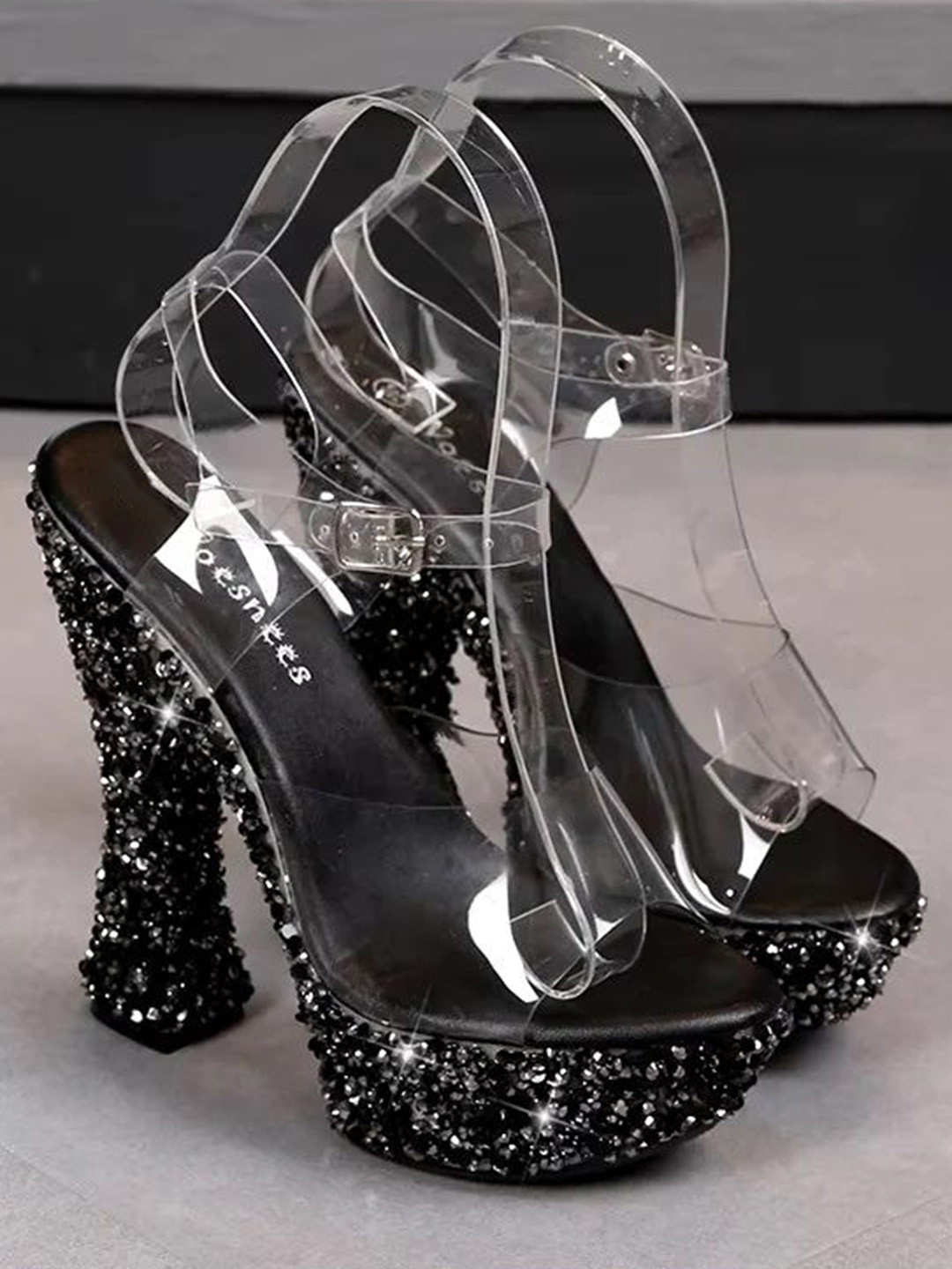 MONRSH Women Western Embellished Party Stiletto Heels Sandals