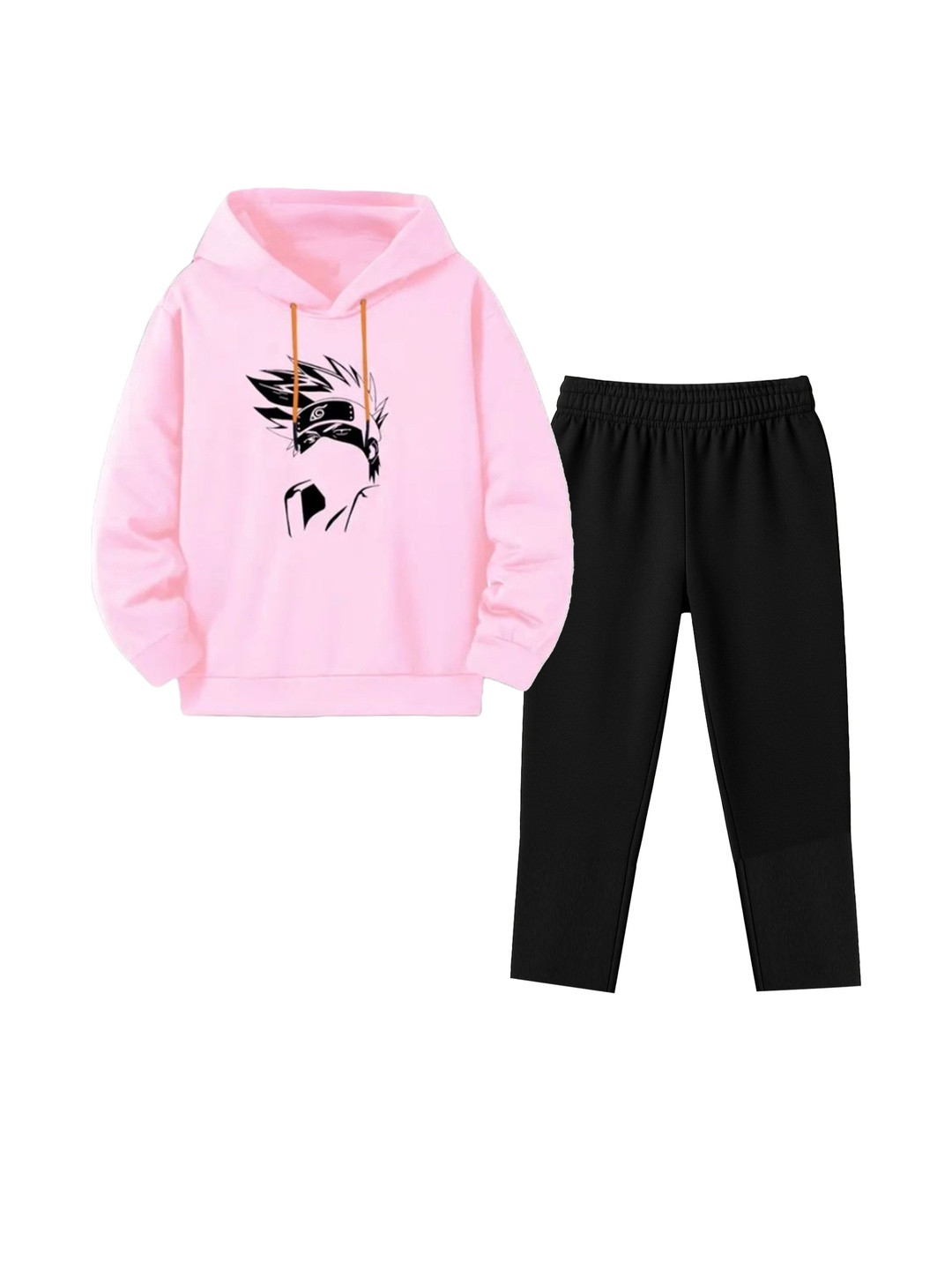 Fasha Unisex Kids Printed Hooded T-Shirt and Trousers