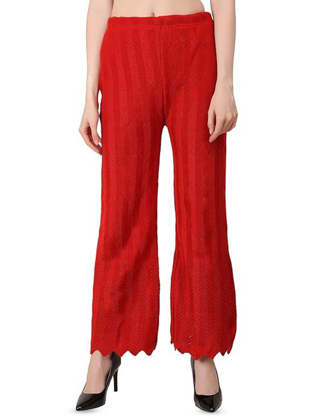 Thrifty Thread Geometric Self Design Wool Ethnic Palazzo