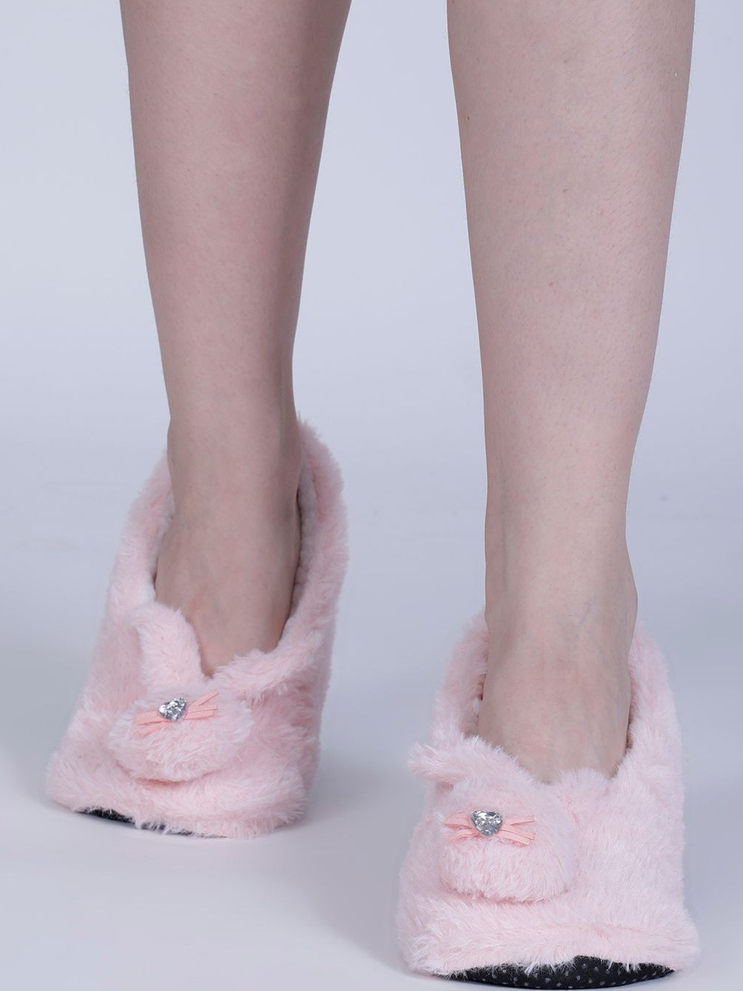 Dollar Women Pink Woolen Blend Fur Solid Ankle length Socks