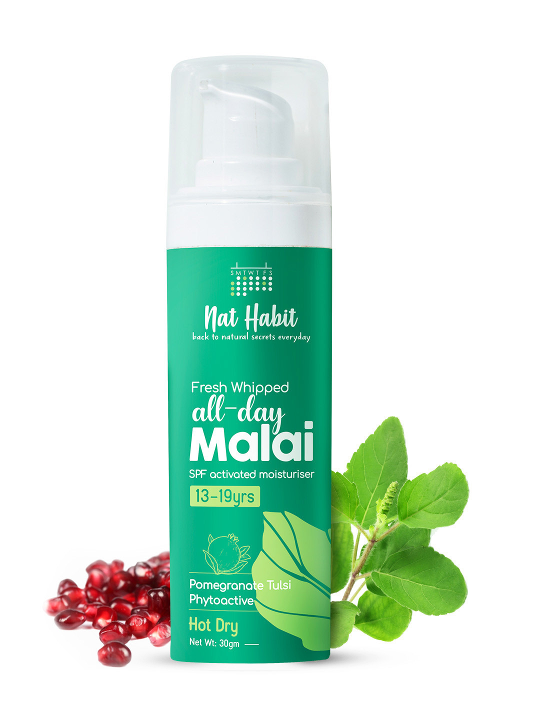 Nat Habit Fresh Whipped All Day Malai Moisturizer with Pomegranate Tulsi - 30 g
