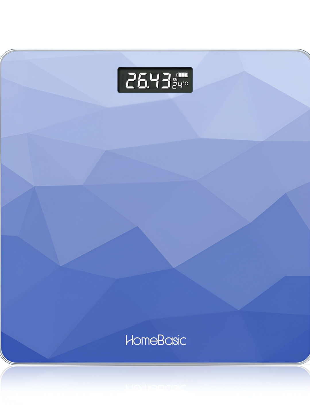 HOMEBASIC Blue Printed LCD Display Glass Kitchen Weighing Scale