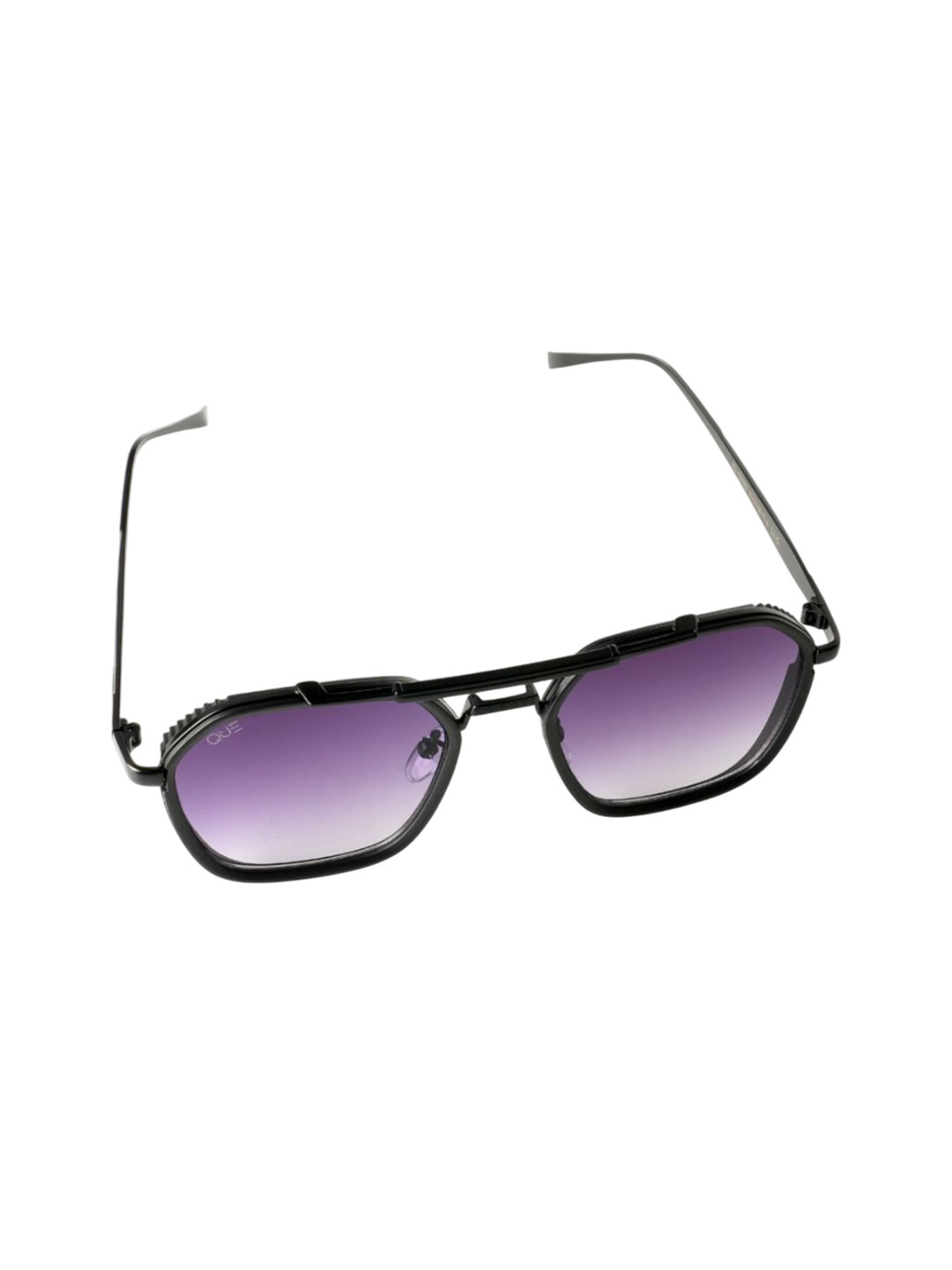 QUE UNIVERSE Men Grey Lens & Black Aviator Sunglasses with QUE_MC_HJ-98192