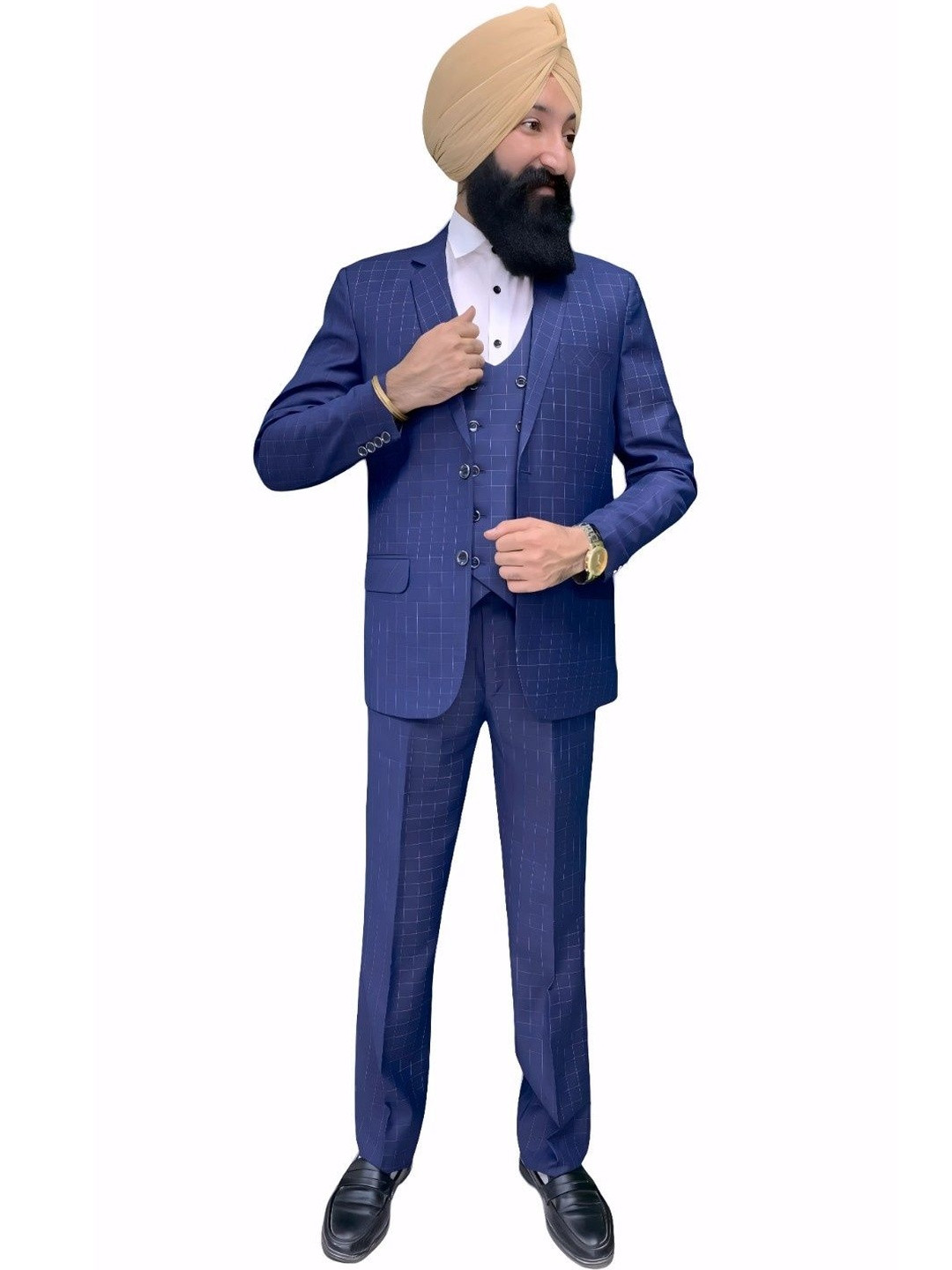 GARGIAN Master Cut Men Slim-Fit Single-Breasted Three-Piece Formal Suit