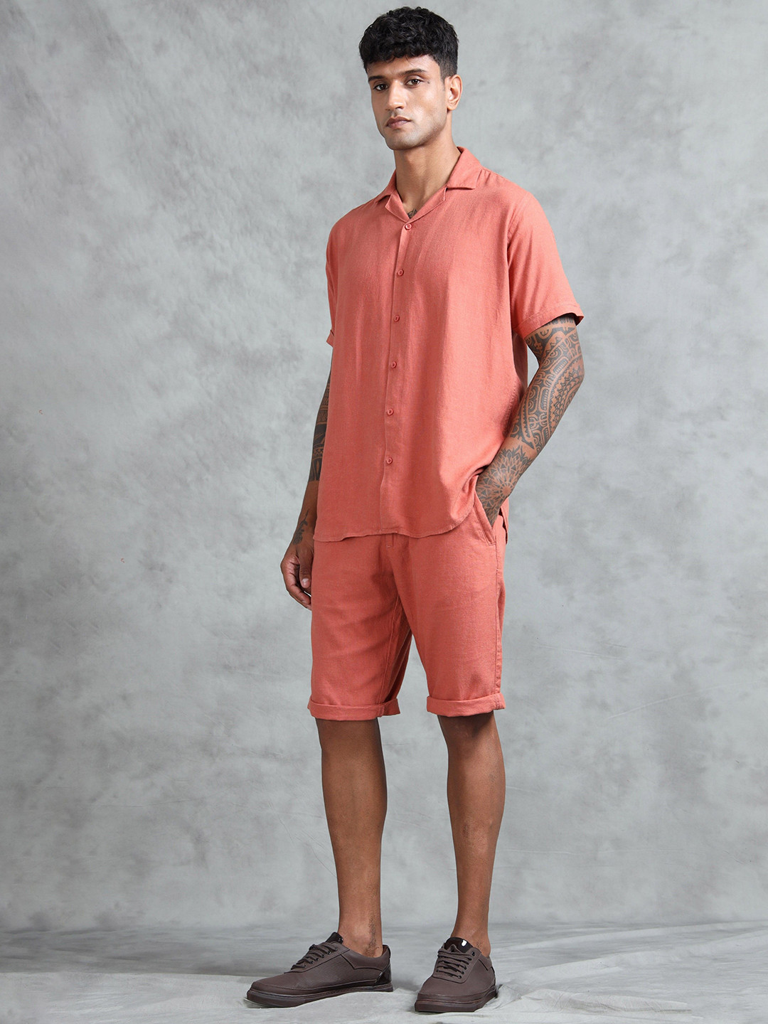 beevee Shirt Collar Shirt With Shorts