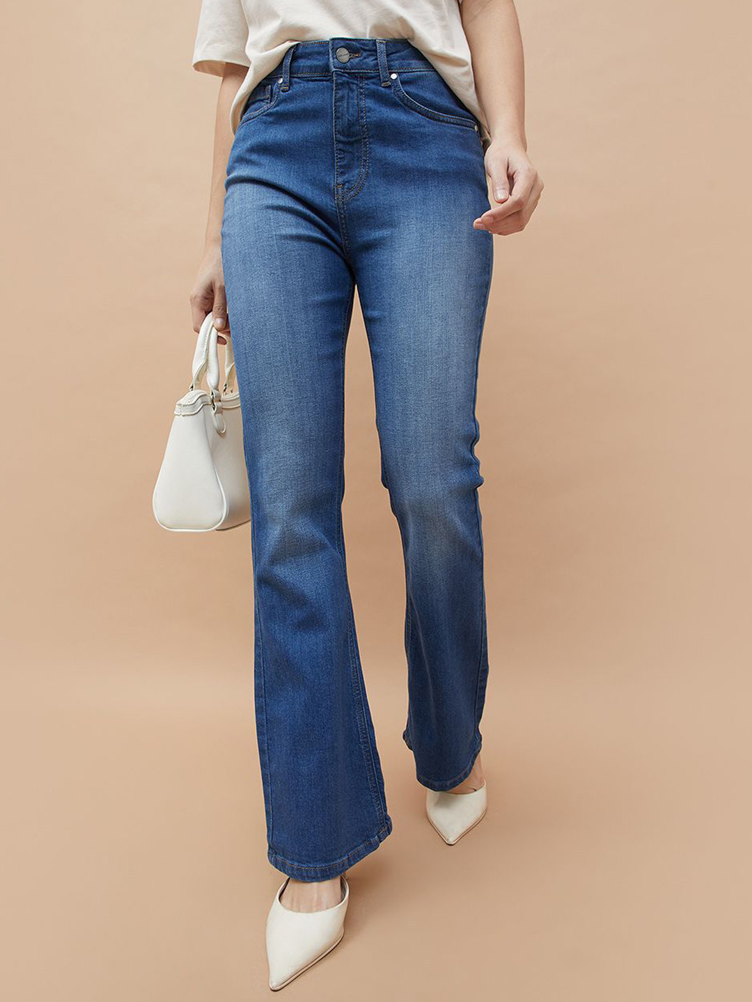Fame Forever by Lifestyle Women Bootcut Mid-Rise Light Fade Cotton Jeans