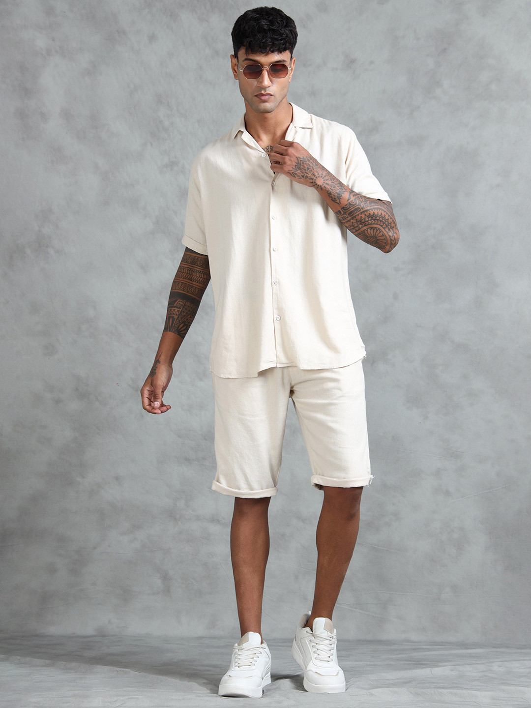 beevee Shirt Collar Shirt With Shorts