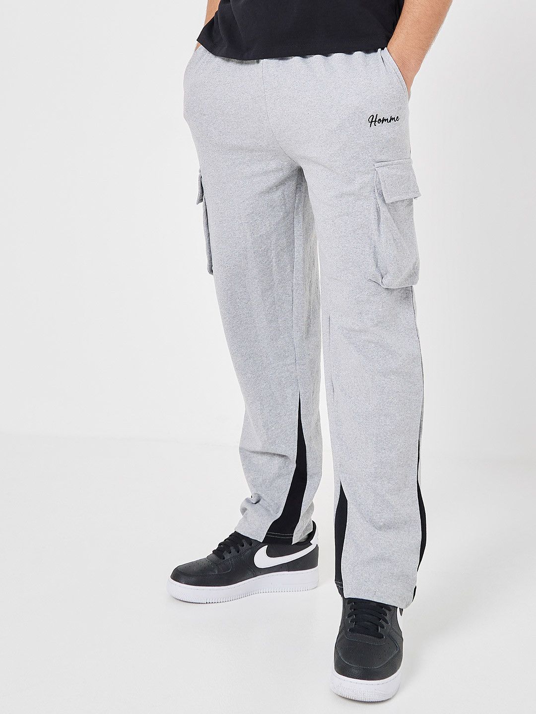 Styli Colorblock Relaxed Fit Open Hem Cargo Jogger