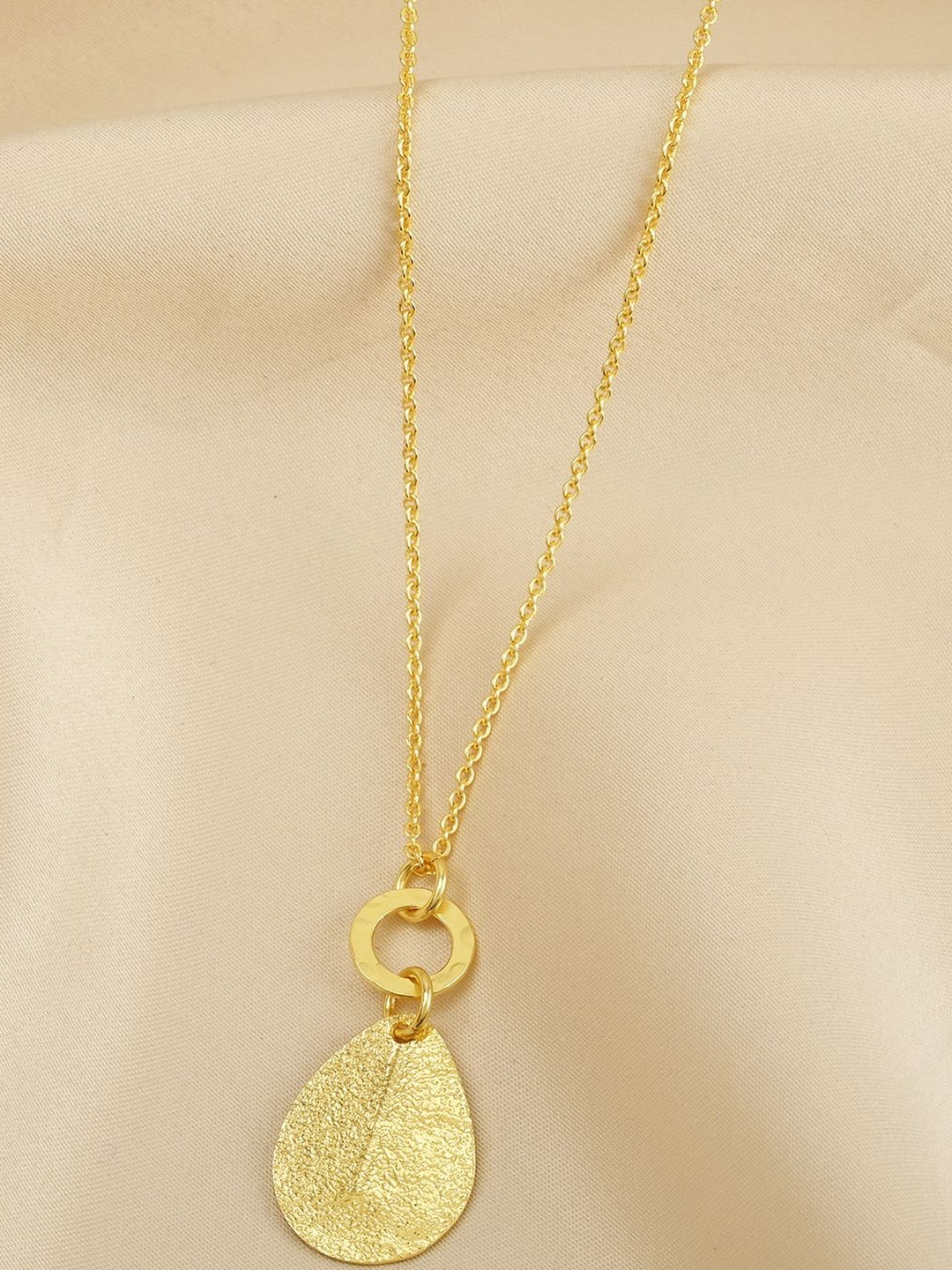 La Vita Brass Gold-Plated Teardrop Shaped Necklace
