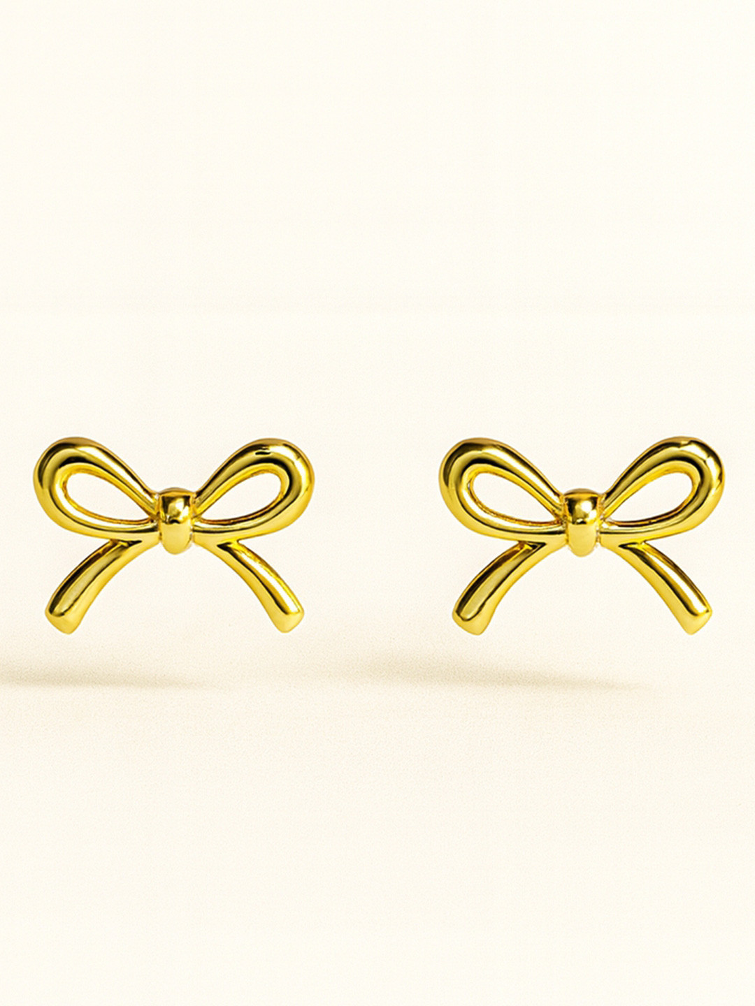 October 22 Stainless Steel 18K Gold-Plated Bow Shaped Earrings