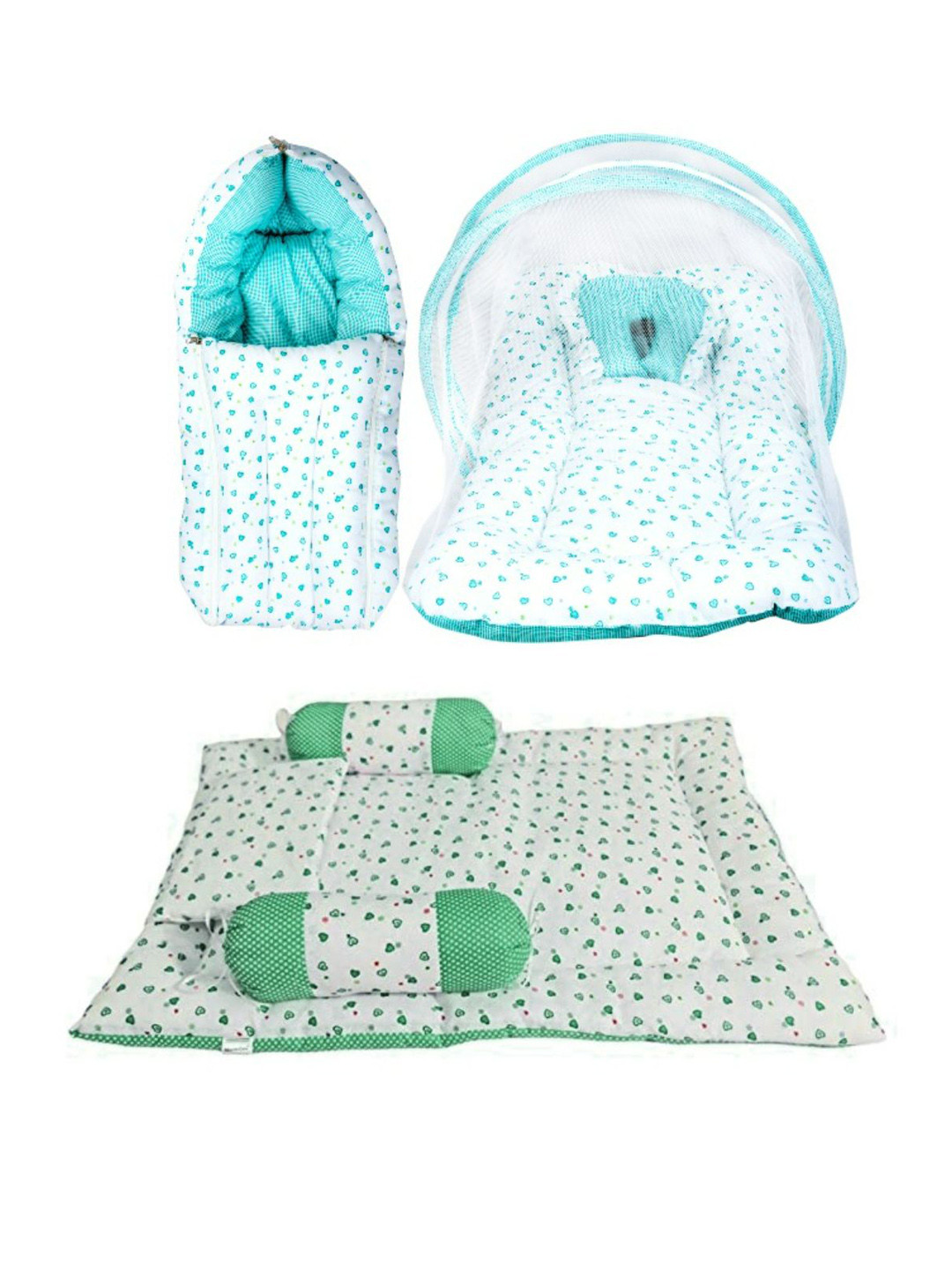 ADORE STUFF Infants Set Of 5 Printed Pure Cotton Baby Bed Sets