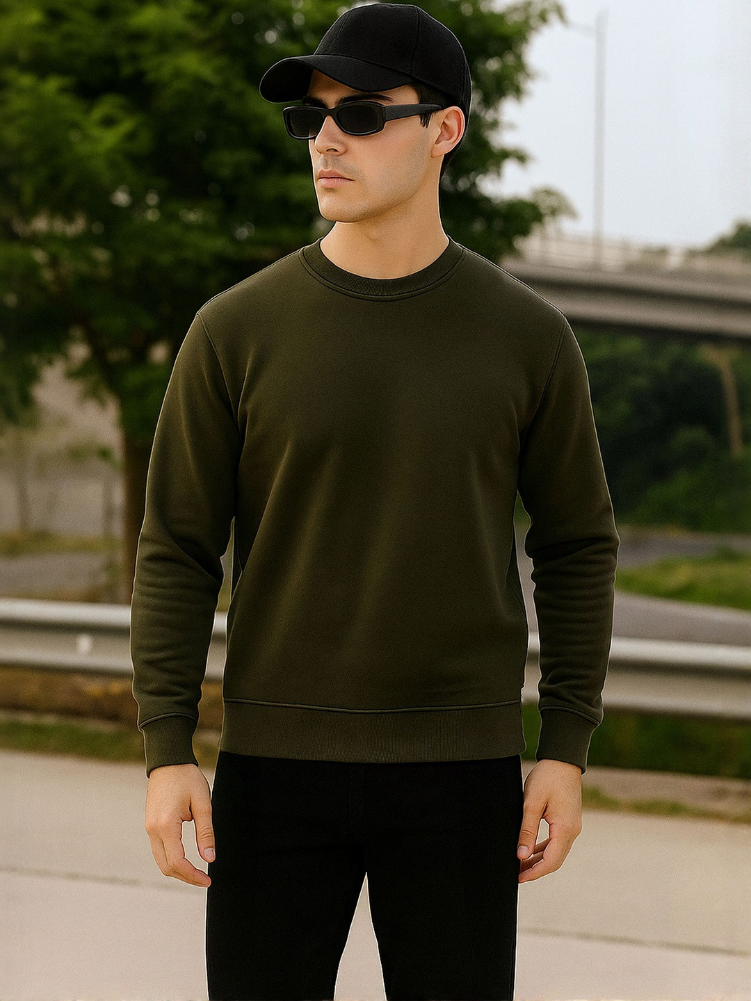 Moda Rapido Men Back Print Round Neck Regular Fit Sweatshirt