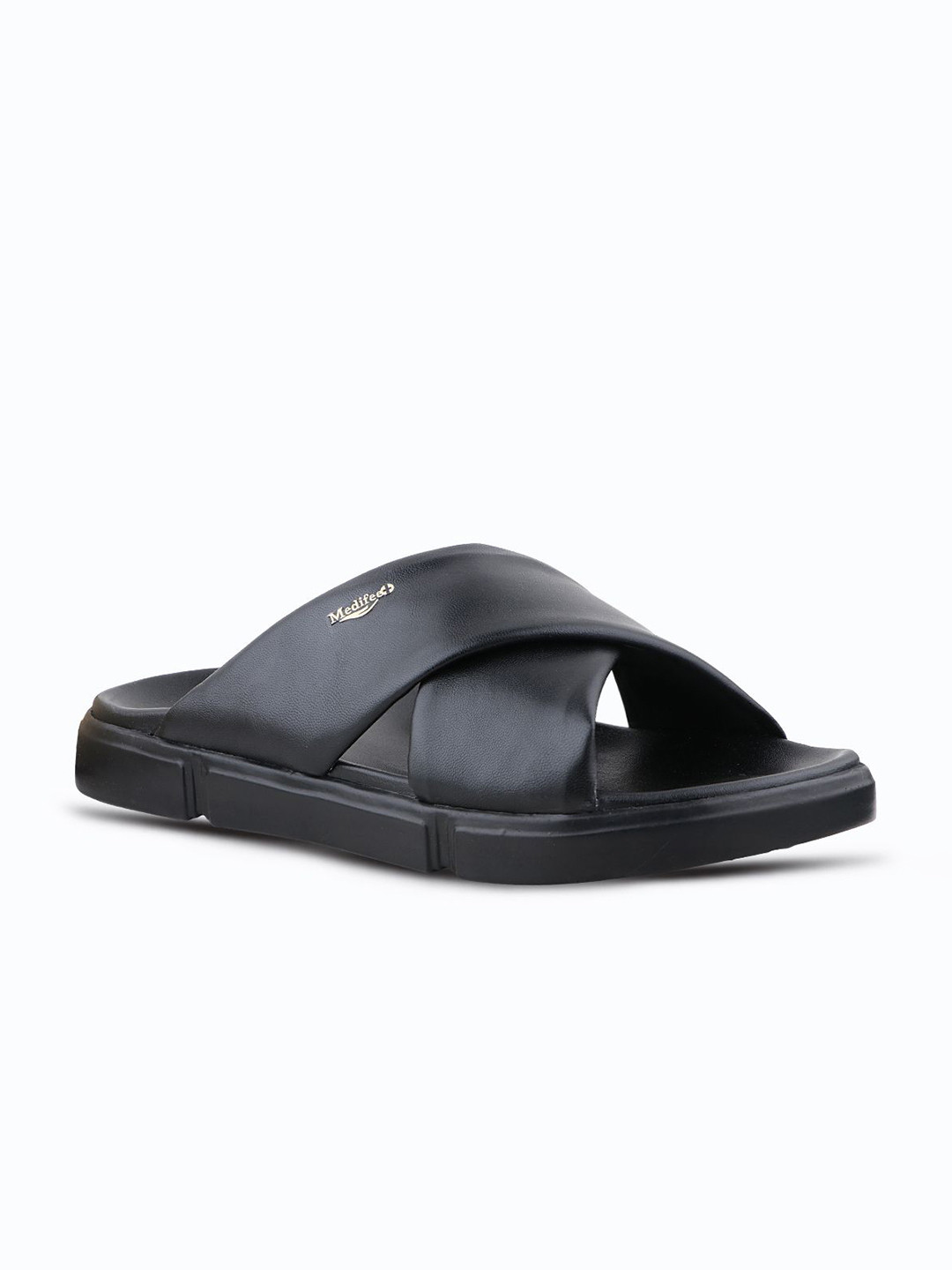 MEDIFEET Men Open Back Cross Strap Comfort Sandals