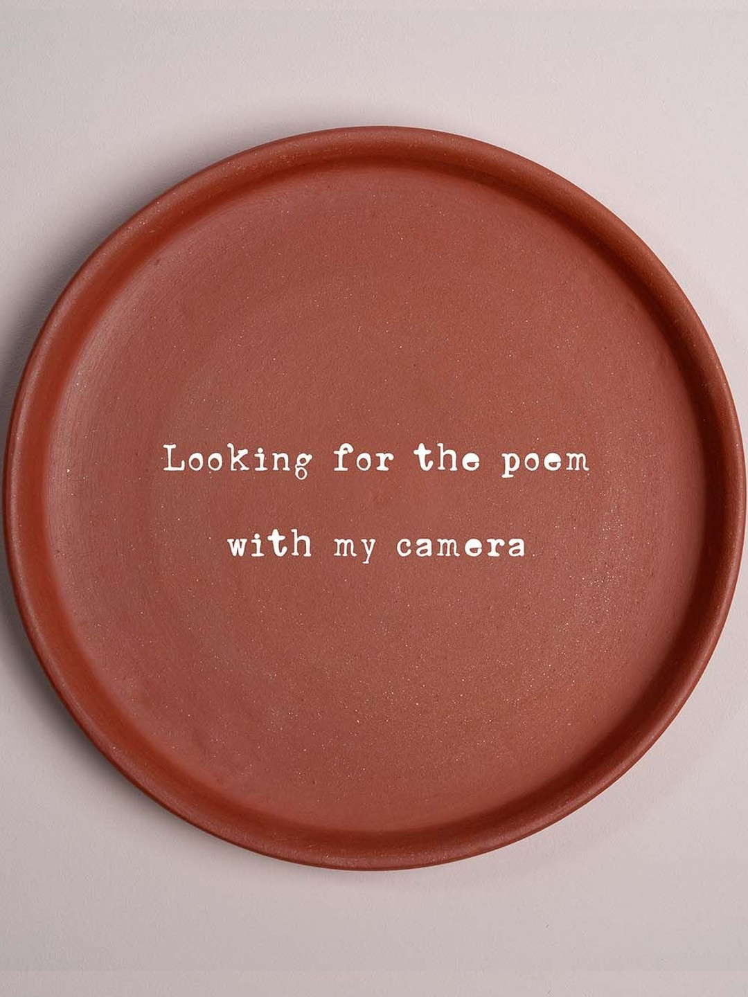 Almiro  Brown Tree Looking For The Poem Printed Terracotta Wall Plate