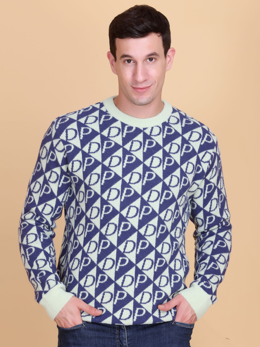 CLAPTON Men Typography Printed Round Neck Long Sleeves Pullover