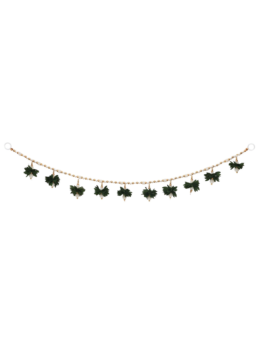 Akaar Green & White Textured Beads Bandhanwar Toran