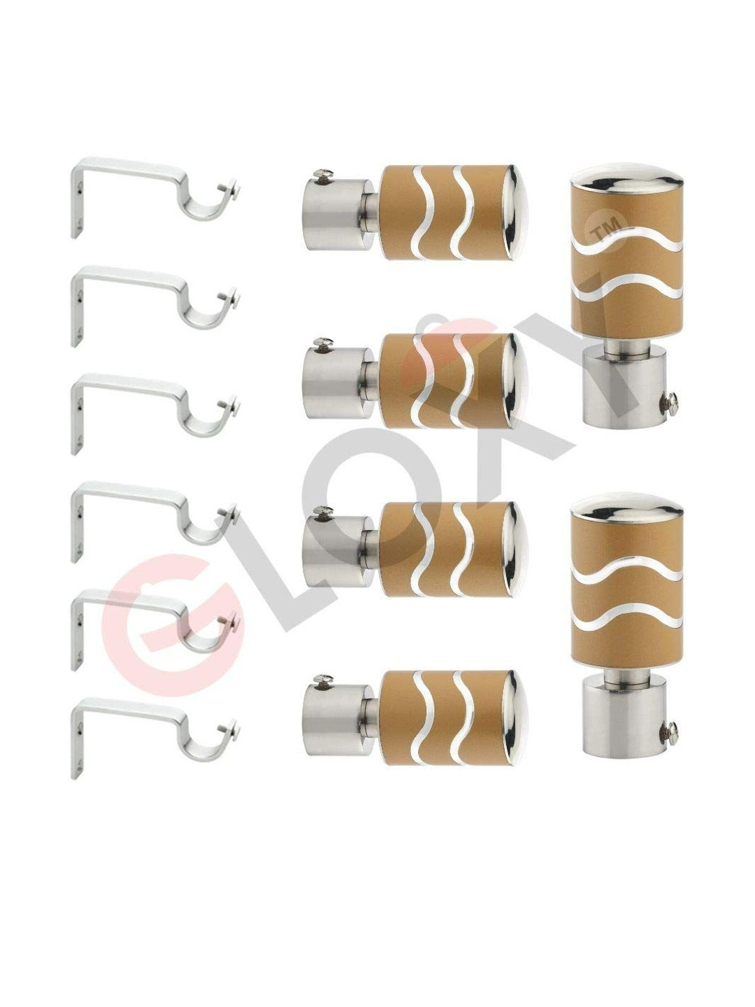 GLOXY Pack of 3 Stainless Steel Brackets Curtain Holder Accessories