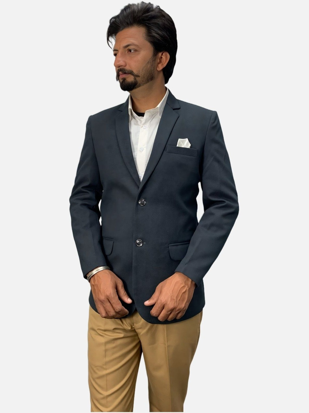 GARGIAN Master Cut Men Polyviscose Double Vent Notched Lapel Blazers