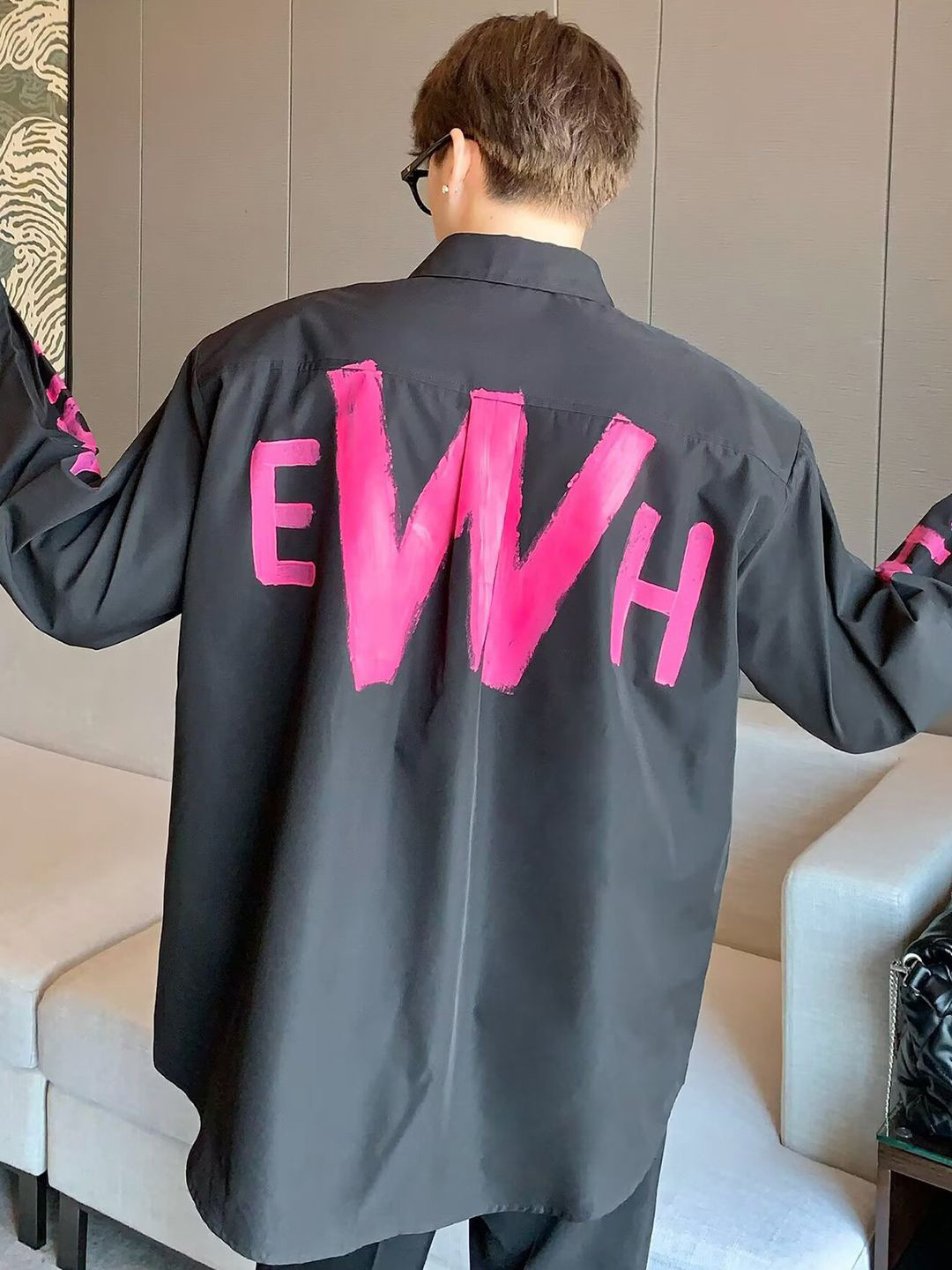 StyleCast Men Typography Printed Longline Oversized Shirt