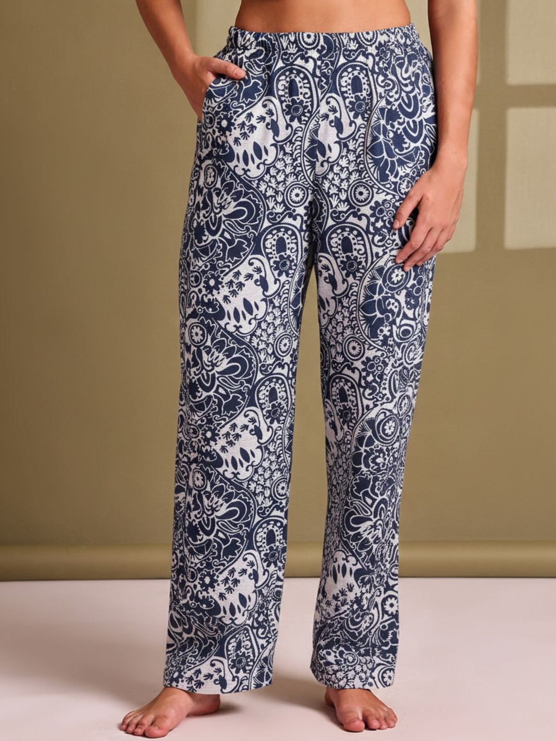 GRAGE Floral Printed Cotton Lounge Pants