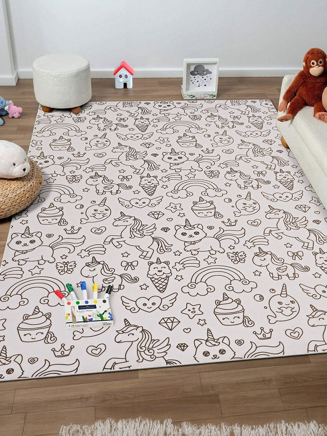 Kaleen India Cartoon Printed Anti-Skid Polyester Carpet
