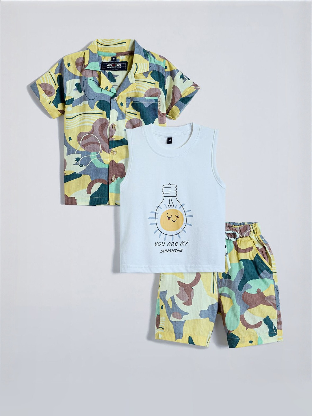 Hopscotch Boys Printed Tank Top & Shirt with Shorts
