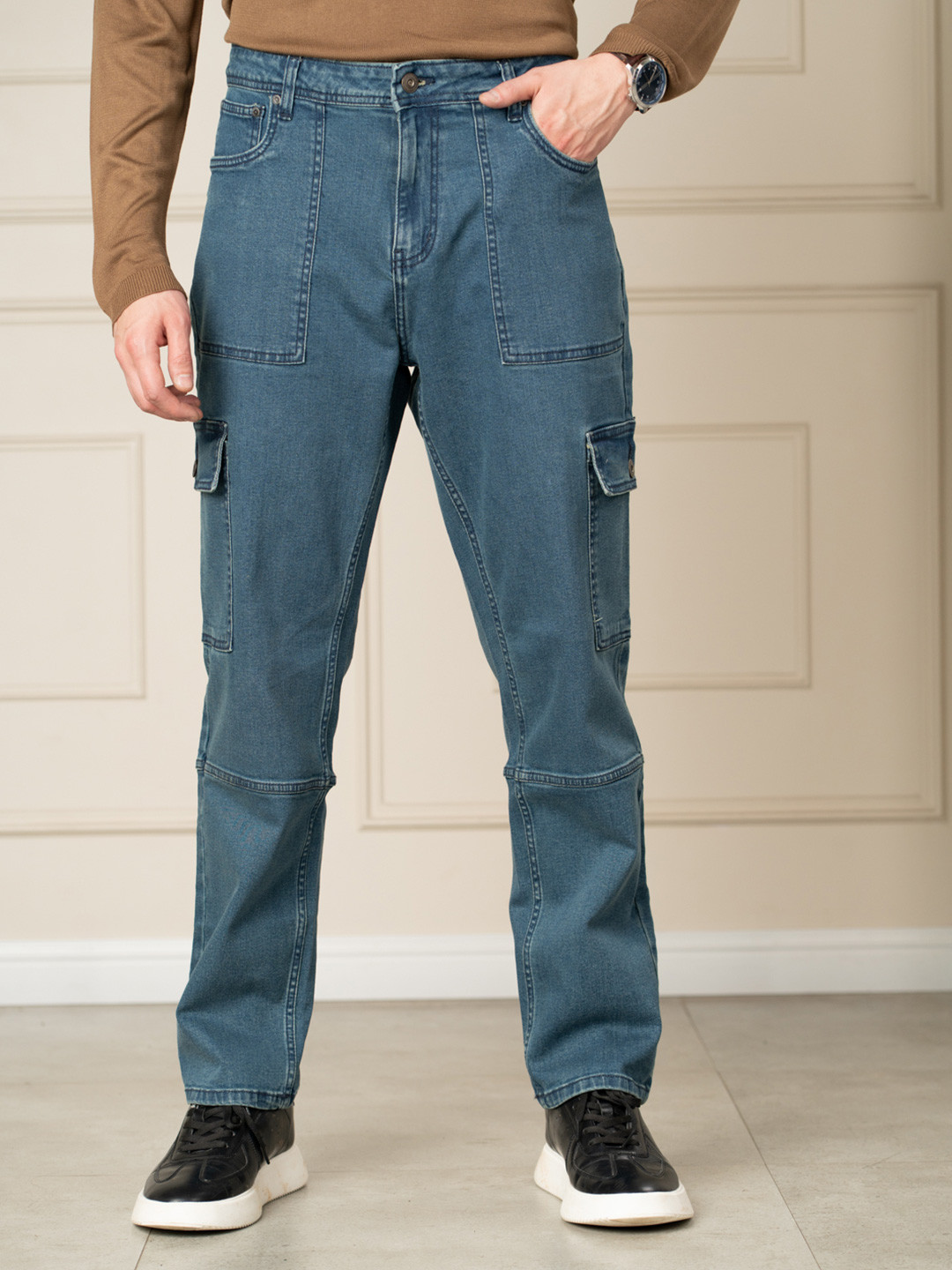 The Pant Project Men Dusty Brown Relaxed Fit Denim Jeans