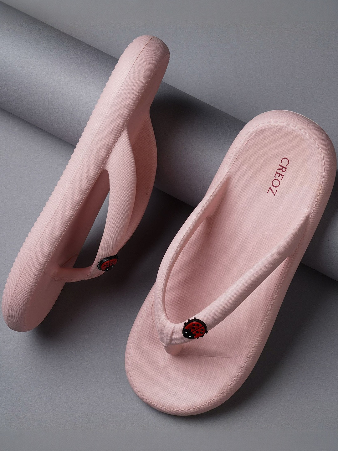CREOZ THE BOUNCE Women Pink Solid Thong Flip-Flops