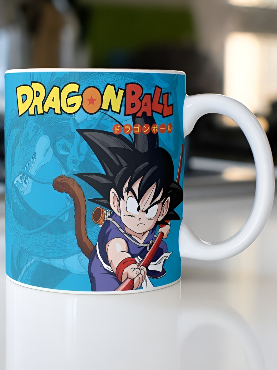 Mr UVD Blue & Black Dragon Ball Printed Ceramic Glossy Mug - 350 ml