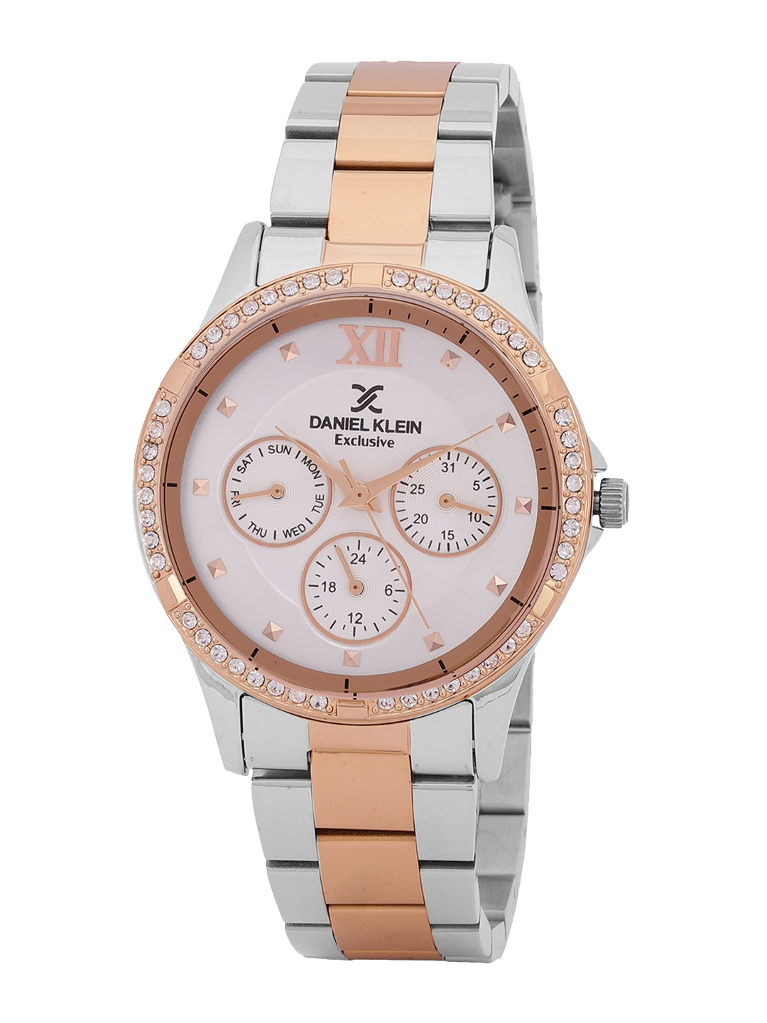 Daniel Klein Women Round Dial & Bracelet Style Straps Analogue Watch DK.1.12915-5