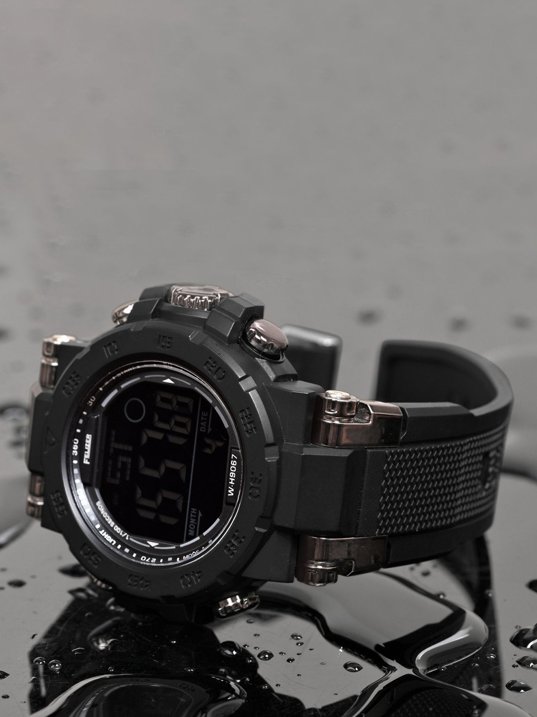 FELIZER Men Dial & Straps Digital Multi Function Watch 9067-Black