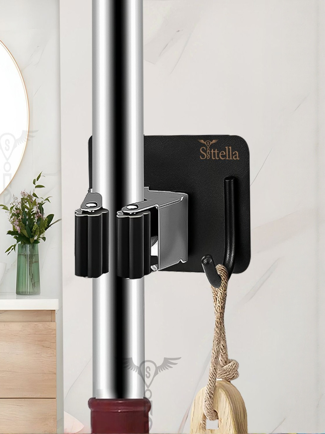 SITTELLA Stainless Steel Broom &Mop Stick Holder