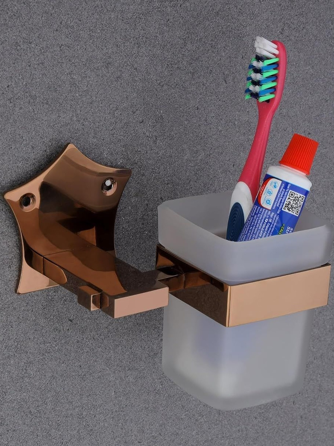 GLOXY Rose Gold Solid Stainless Steel Toothbrush Holder
