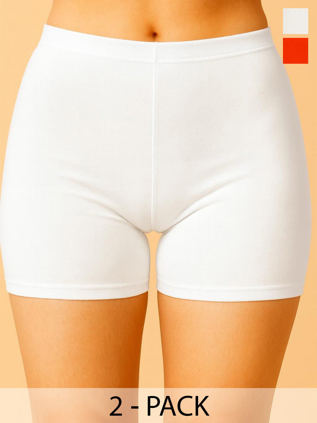 Attire Zone Pack of 2 Women Mid-Rise Super Combed Cotton Antimicrobial Boy shorts Briefs