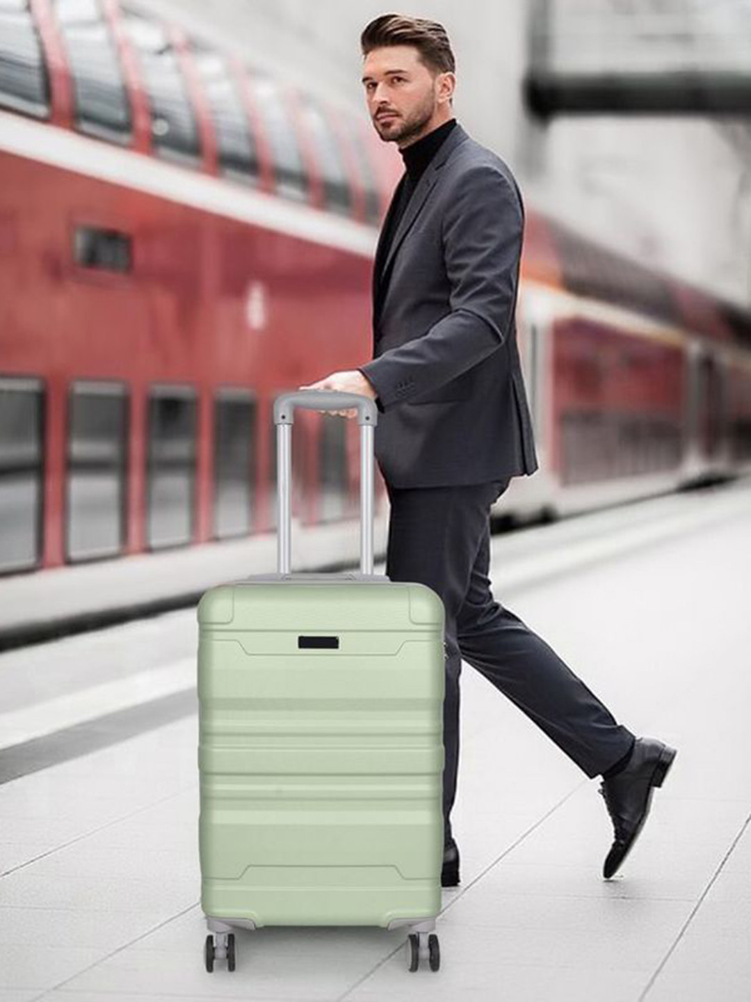 KZALCON Hard-Sided Water-Resistant Small Trolley Bag