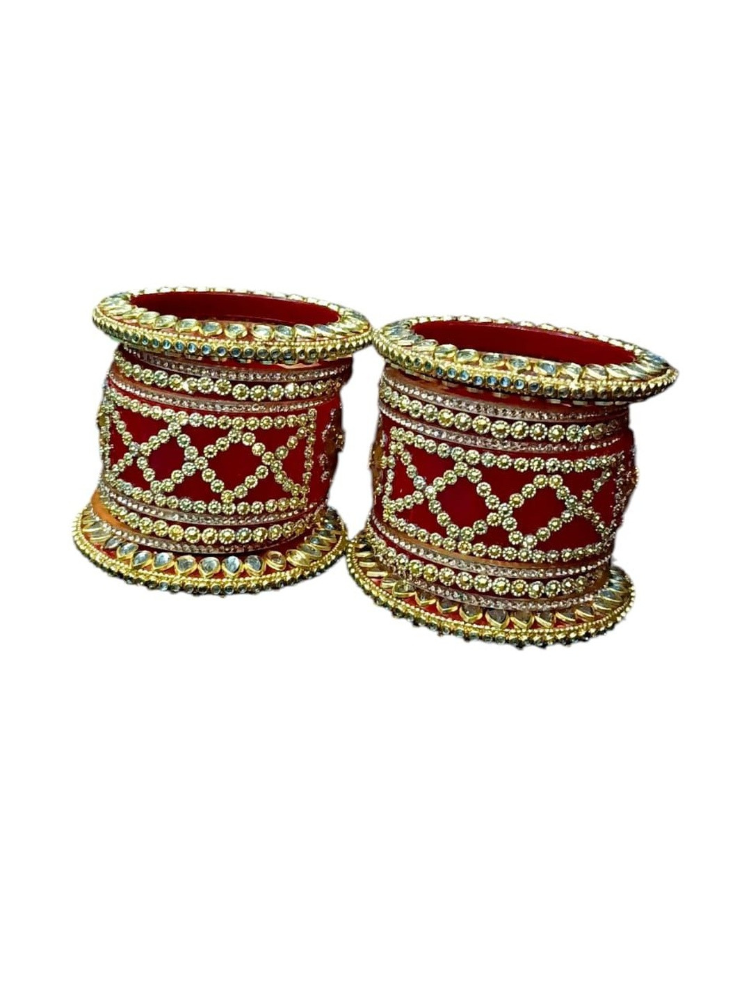 NASEEM BANGLES Set of 18 Artificial stone & Beads Studded Bangles