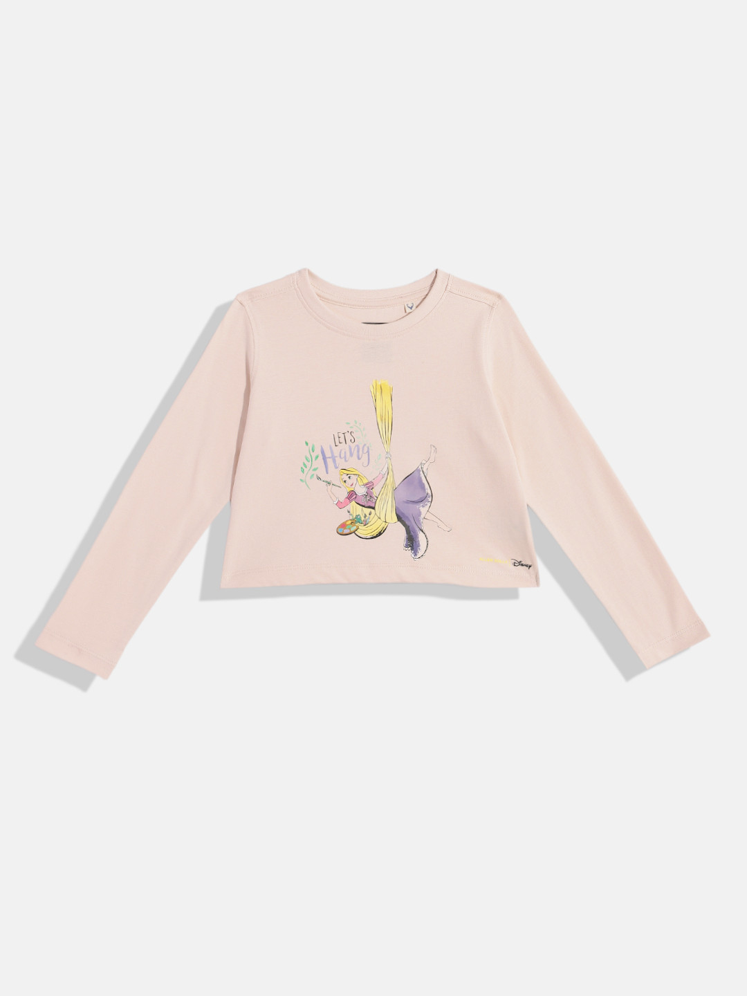 Allen Solly Junior Girls Disney Princess Printed Pure Cotton Crop T-shirt