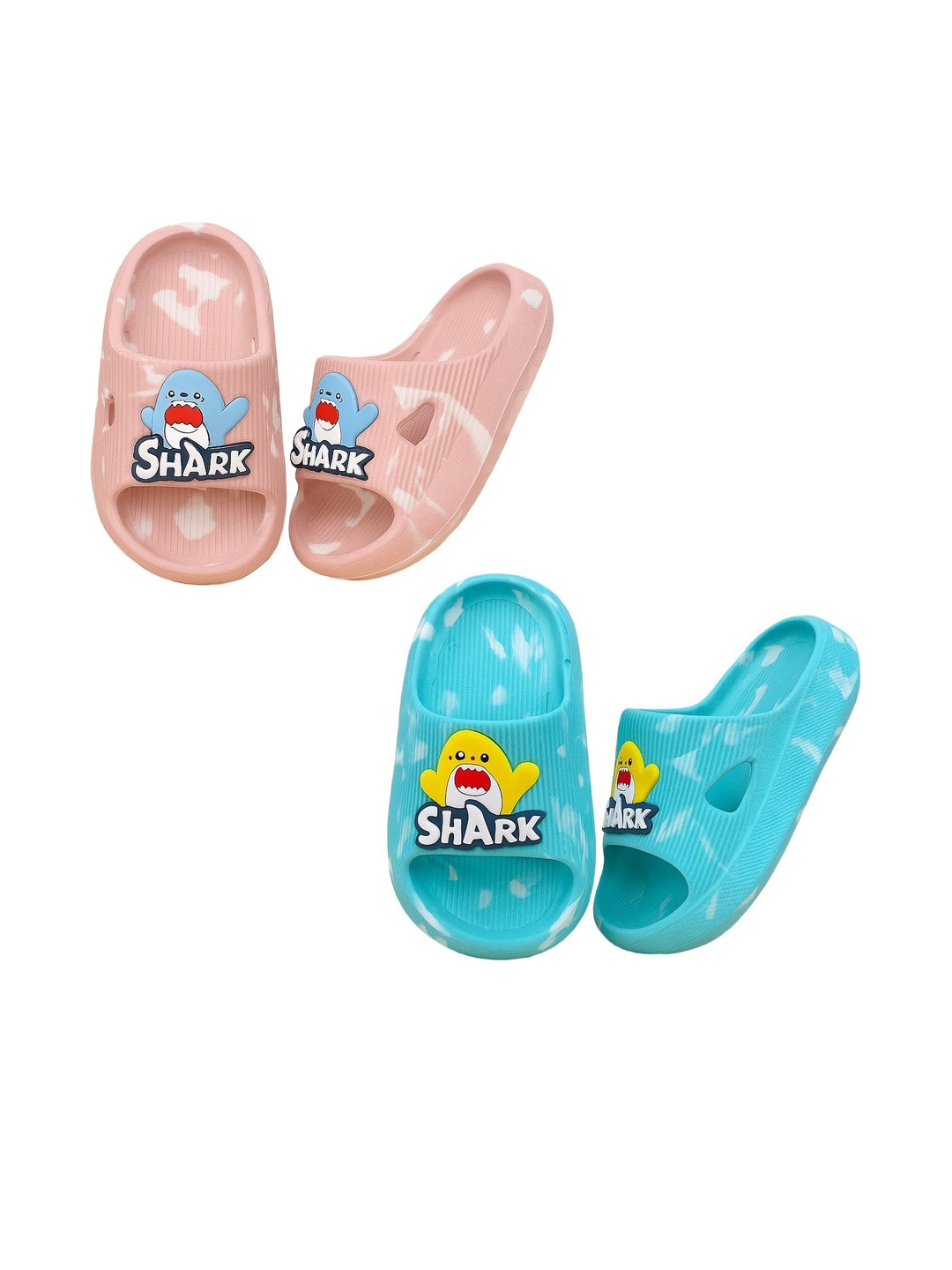 ONFEET Kids Pack Of 2 Shark Carton Applique Slip-Ons