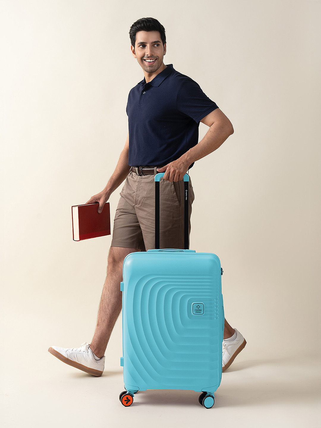 Nasher Miles Boston Polypropylene Medium Teal Trolley Bag - 24 Inch (65 cm)