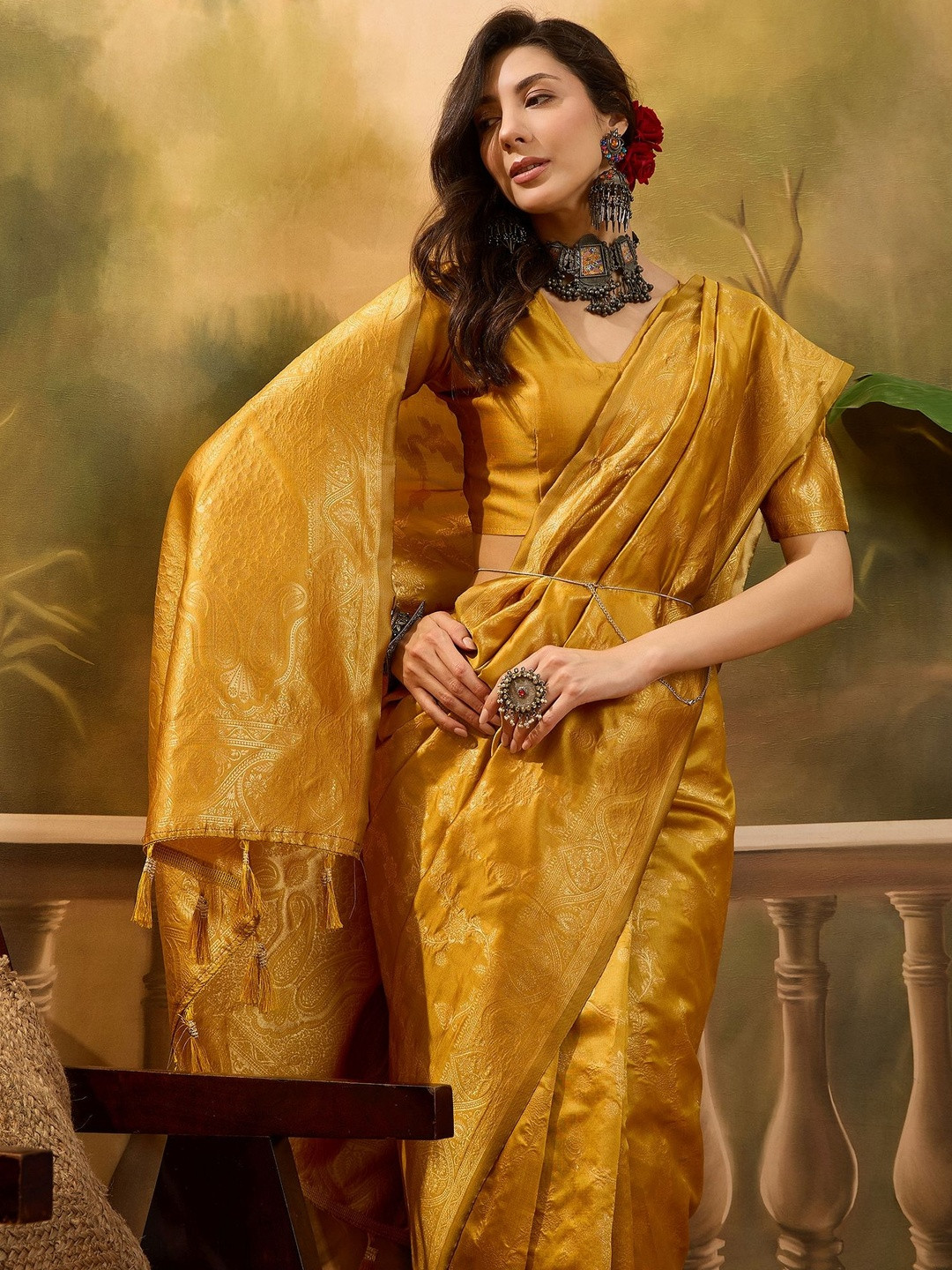 Suha Paisley Art Silk Handloom Banarasi Saree