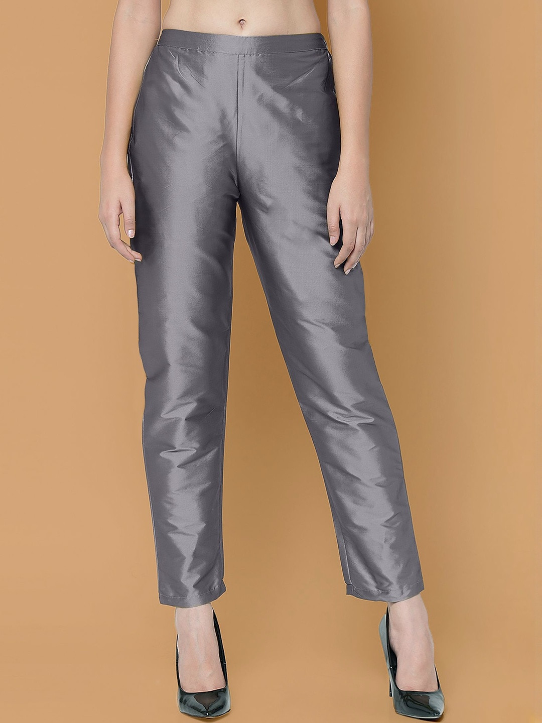 Moda Rapido Women Taffeta Silk Pant with Lining Inside and Pockets