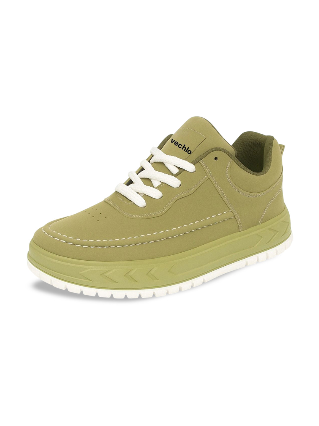 Vechlo Men Lace-Ups Round Toe Sneakers