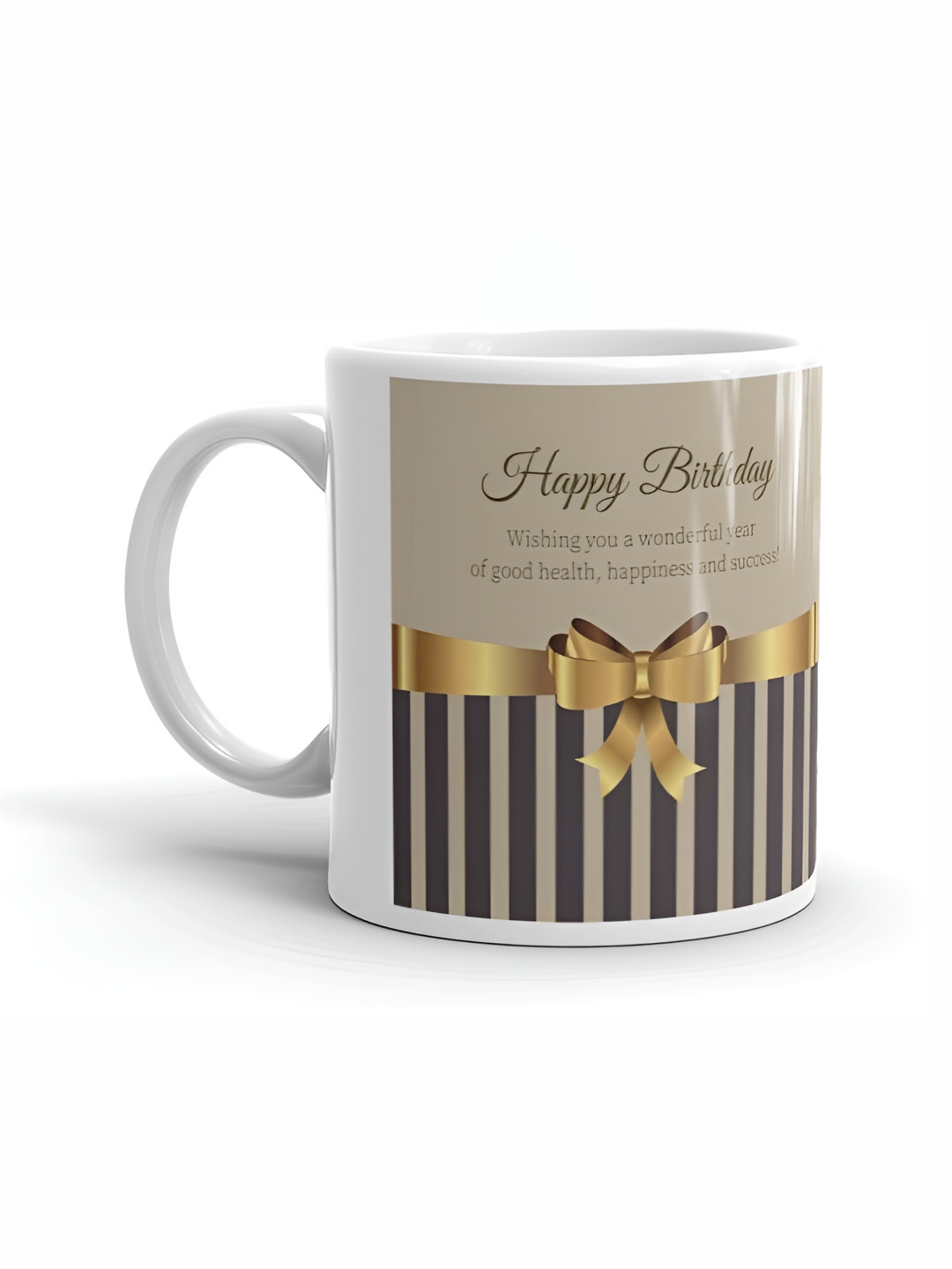 Mr UVD White & Gold-Toned Graphic Printed Ceramic Mug 350 ml