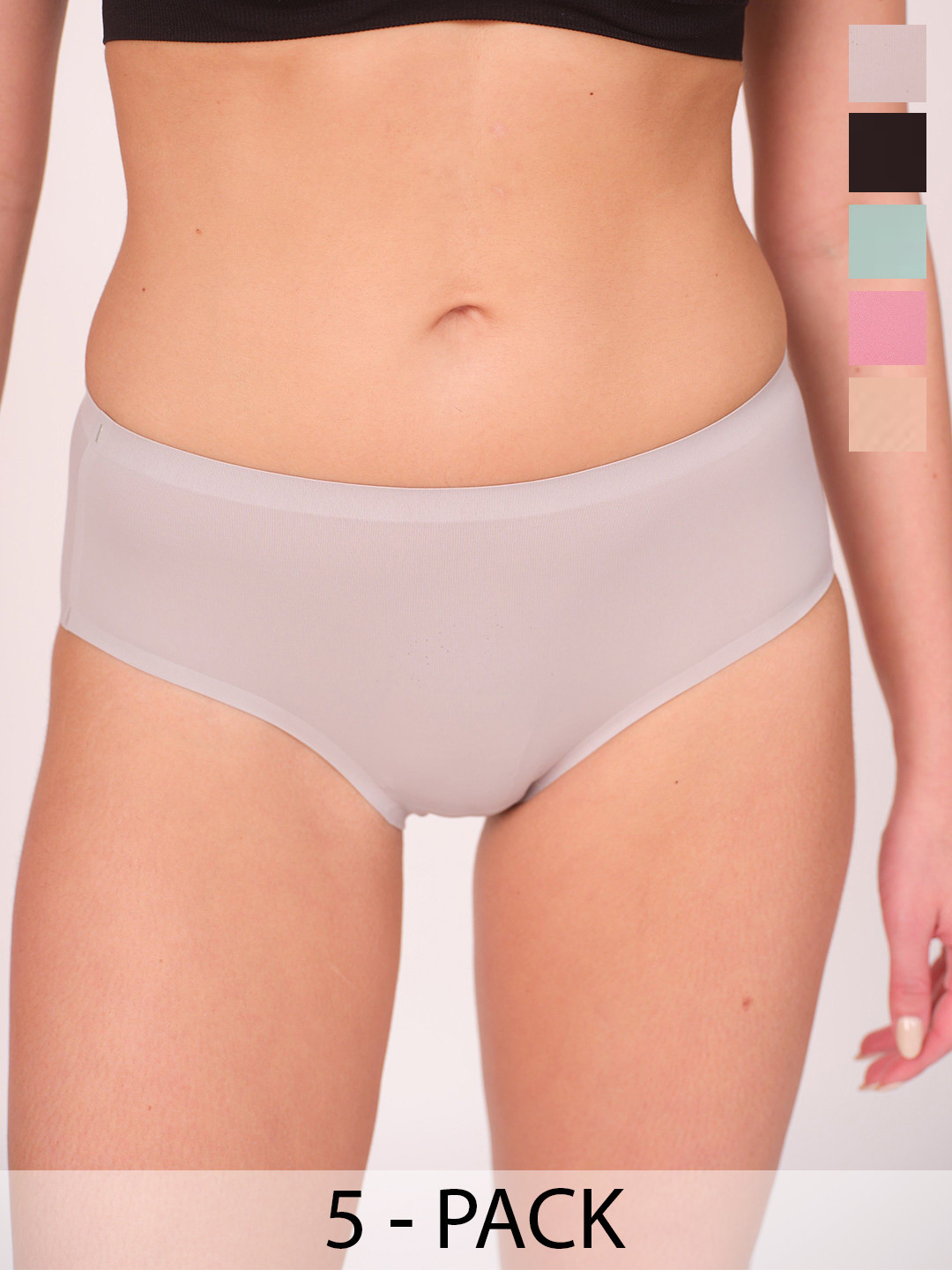 Munns & Mars Pack Of 5 Mid-Rise Hipster Briefs MMSBPGYBLBGMVTQM