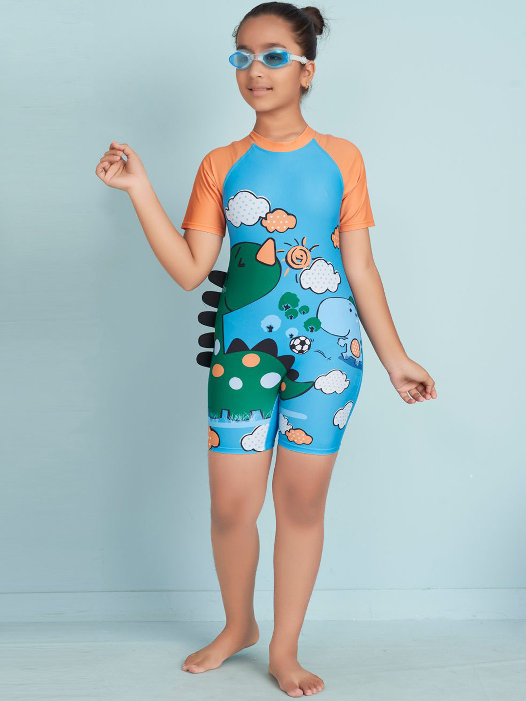 BAESD Girls Printed Round Leg Suit