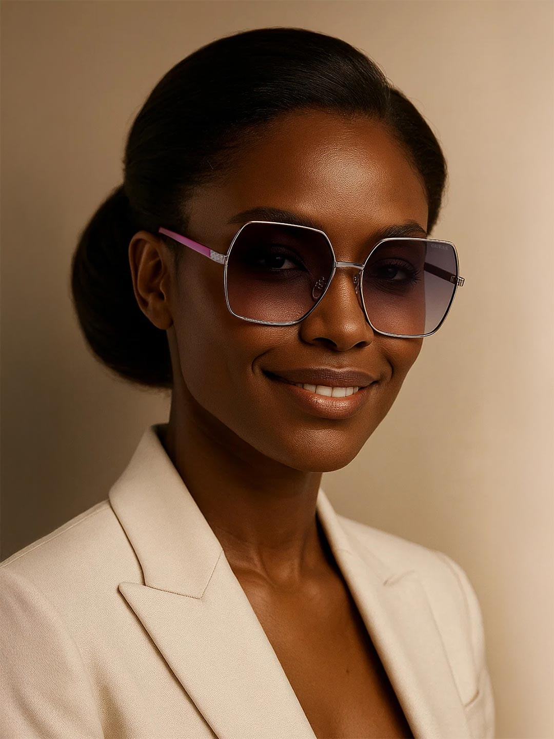 GUESS Unisex Square Sunglasses with UV Protected Lens GUS7881-H5810BSG